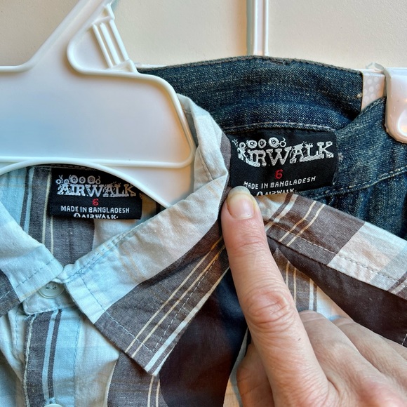 AIRWALK Boys 2 piece outfit - button down shirt & adjustable waste denim shorts - Picture 6 of 16